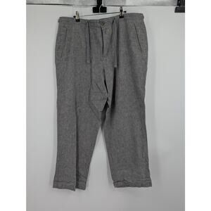 Tasso Elba Island Linen Blend Wide Leg Men's 38 Pant Drawstring Beachy Vacation